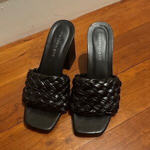 Madden Girl Black Braided Mules